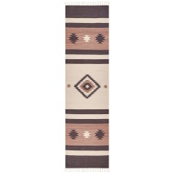 Dywan bawełniany kilim 80 x 300 cm beżowo-brązowy ARAGATS Dywan bawełniany kilim 80 x 300 cm beżowo-brązowy ARAGATS