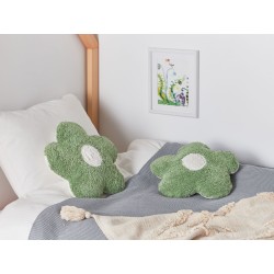 2 bawełniane poduszki dekoracyjne dla dzieci kwiaty 30 x 30 cm zielone SORREL 2 bawełniane poduszki dekoracyjne dla dzieci kwiaty 30 x 30 cm zielone SORREL