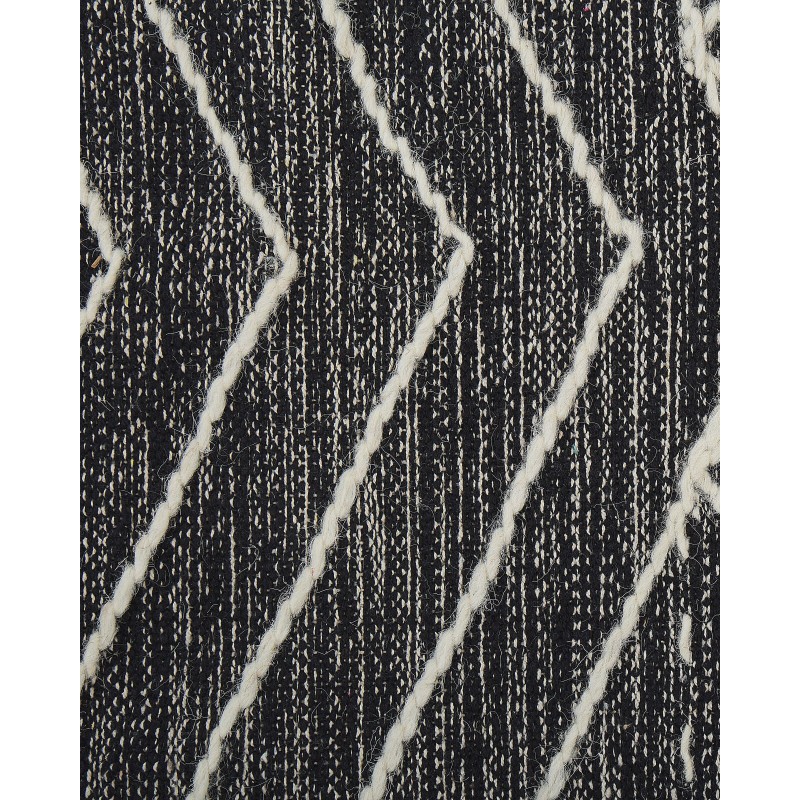 Dywan bawełniany 80 x 150 cm biało-czarny KHENIFRA Dywan bawełniany 80 x 150 cm biało-czarny KHENIFRA