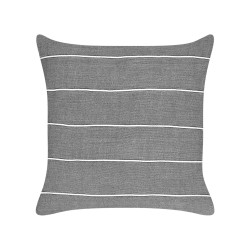 Zestaw 2 poduszek dekoracyjnych MILAS Len 50 x 50 cm Szary W paski Zestaw 2 poduszek dekoracyjnych MILAS Len 50 x 50 cm Szary W paski