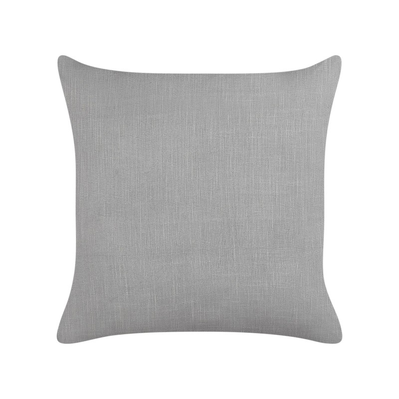 Zestaw 2 poduszek dekoracyjnych MILAS Len 50 x 50 cm Szary W paski Zestaw 2 poduszek dekoracyjnych MILAS Len 50 x 50 cm Szary W paski