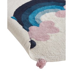 Dywan okrągły dziecięcy bawełniany w tęcze ø 120 cm wielokolorowy GORISA Dywan okrągły dziecięcy bawełniany w tęcze ø 120 cm wielokolorowy GORISA