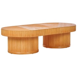 Stolik ogrodowy rattanowy 150 x 70 cm jasne drewno AIROLE