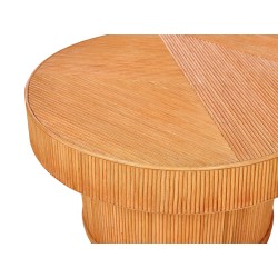 Stolik ogrodowy rattanowy 150 x 70 cm jasne drewno AIROLE Stolik ogrodowy rattanowy 150 x 70 cm jasne drewno AIROLE