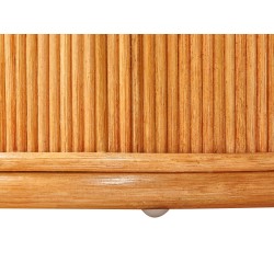 Stolik ogrodowy rattanowy 150 x 70 cm jasne drewno AIROLE Stolik ogrodowy rattanowy 150 x 70 cm jasne drewno AIROLE