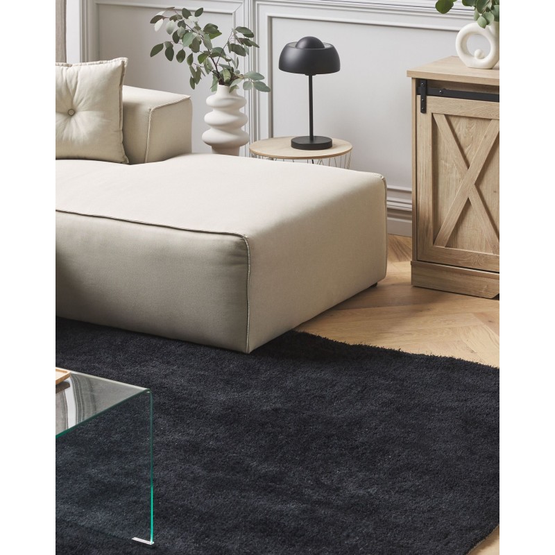 Dywan shaggy 160 x 230 cm czarny DEMRE Dywan shaggy 160 x 230 cm czarny DEMRE