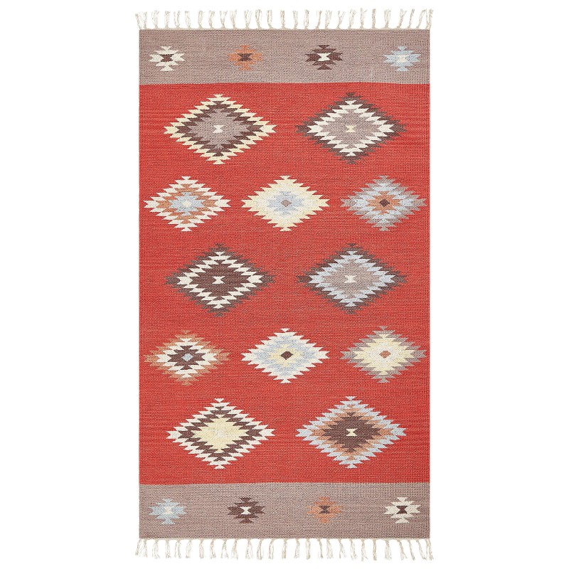 Dywan bawełniany kilim 80 x 150 cm wielokolorowy LORUT Dywan bawełniany kilim 80 x 150 cm wielokolorowy LORUT