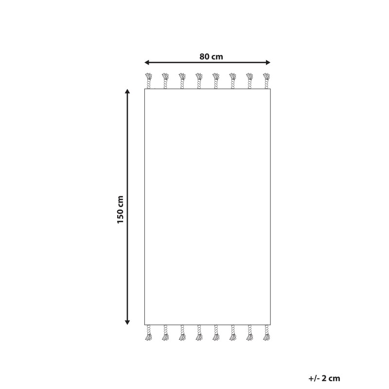 Dywan bawełniany 80 x 150 cm biało-czarny KEBIR Dywan bawełniany 80 x 150 cm biało-czarny KEBIR