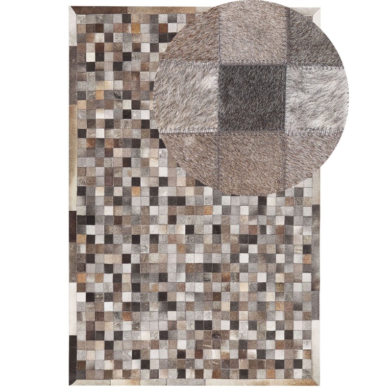 Dywan patchwork skórzany 160 x 230 cm wielokolorowy ARMUTLU Dywan patchwork skórzany 160 x 230 cm wielokolorowy ARMUTLU
