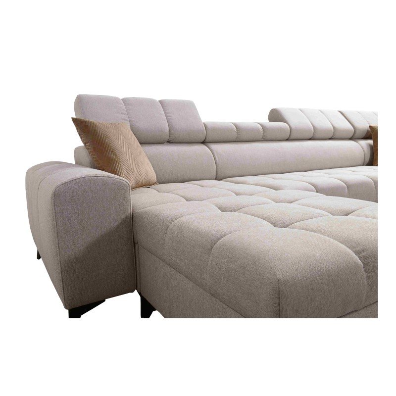 Sofá esquinero Venna I mini con función de cama y puerto USB en tela Plusz, Avra 14. Sofá esquinero Venna I mini con función de cama y puerto USB en tela Plusz, Avra 14.