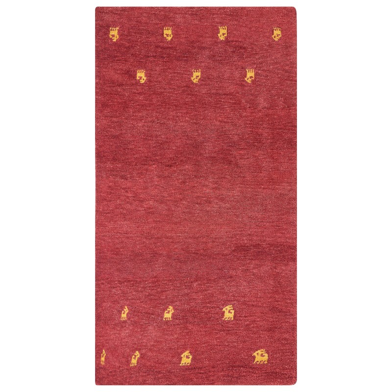 Dywan wełniany gabbeh 80 x 150 cm czerwony YARALI Dywan wełniany gabbeh 80 x 150 cm czerwony YARALI