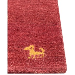 Dywan wełniany gabbeh 80 x 150 cm czerwony YARALI Dywan wełniany gabbeh 80 x 150 cm czerwony YARALI