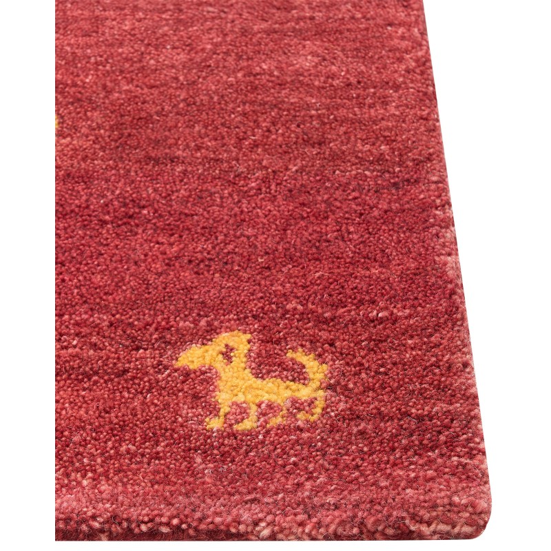 Dywan wełniany gabbeh 80 x 150 cm czerwony YARALI Dywan wełniany gabbeh 80 x 150 cm czerwony YARALI