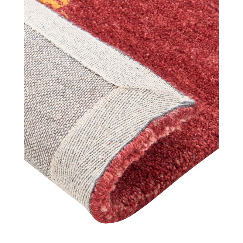 Dywan wełniany gabbeh 80 x 150 cm czerwony YARALI Dywan wełniany gabbeh 80 x 150 cm czerwony YARALI