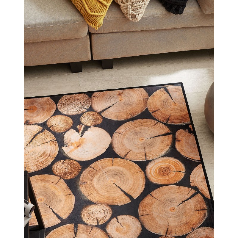 Dywan 80 x 150 cm motyw drewna KARDERE Dywan 80 x 150 cm motyw drewna KARDERE