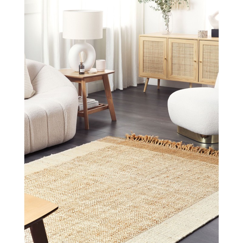 Dywan z juty 160 x 230 cm beżowy DEDEMLI Dywan z juty 160 x 230 cm beżowy DEDEMLI