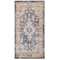 Dywan 80 x 150 cm beżowy z niebieskim DVIN Dywan 80 x 150 cm beżowy z niebieskim DVIN