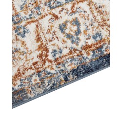 Dywan 80 x 150 cm beżowy z niebieskim DVIN Dywan 80 x 150 cm beżowy z niebieskim DVIN