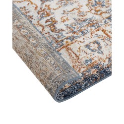 Dywan 80 x 150 cm beżowy z niebieskim DVIN Dywan 80 x 150 cm beżowy z niebieskim DVIN