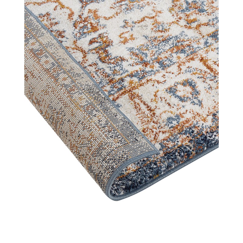 Dywan 80 x 150 cm beżowy z niebieskim DVIN Dywan 80 x 150 cm beżowy z niebieskim DVIN