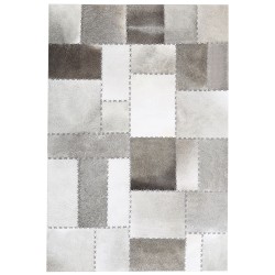 Dywan patchwork skórzany brązowoszary 160 x 230 cm PERVARI Dywan patchwork skórzany brązowoszary 160 x 230 cm PERVARI