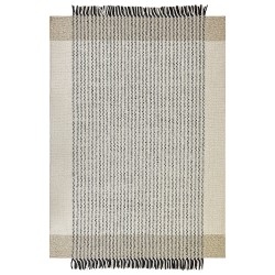 Dywan wełniany 160 x 230 cm beżowo-czarny DIVARLI Dywan wełniany 160 x 230 cm beżowo-czarny DIVARLI