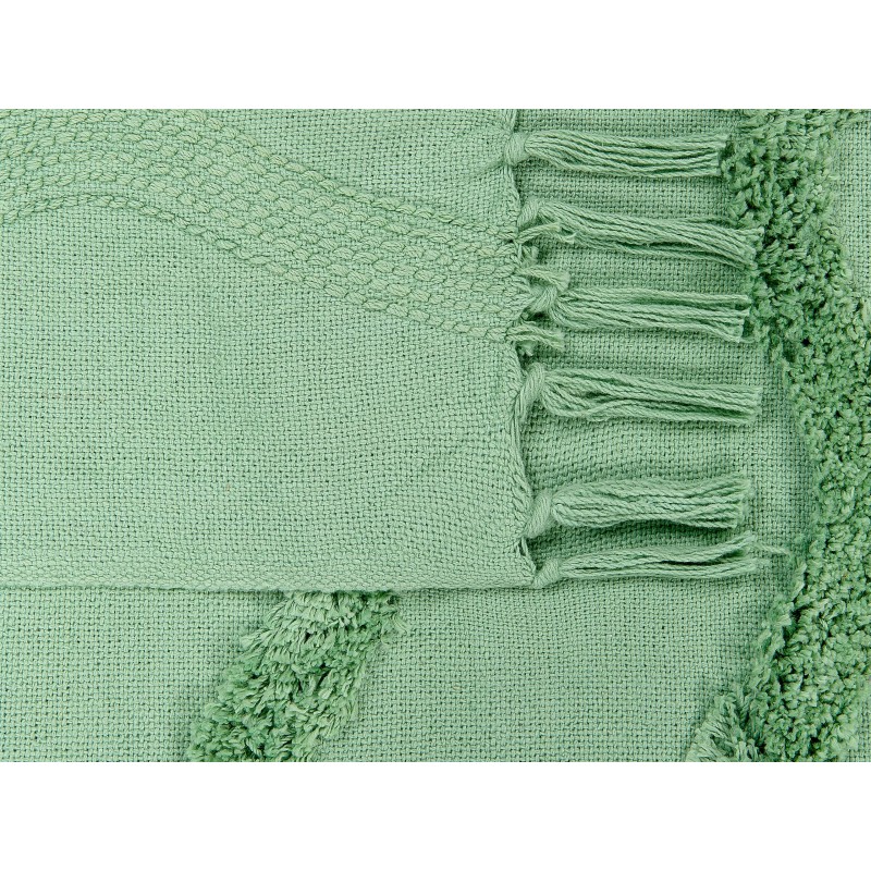 Koc KHARI Bawełna 125 x 150 cm Jasnozielony Koc KHARI Bawełna 125 x 150 cm Jasnozielony