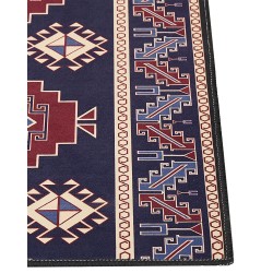 Dywan 60 x 200 cm niebiesko-czerwony KANGAL Dywan 60 x 200 cm niebiesko-czerwony KANGAL