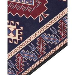 Dywan 60 x 200 cm niebiesko-czerwony KANGAL Dywan 60 x 200 cm niebiesko-czerwony KANGAL