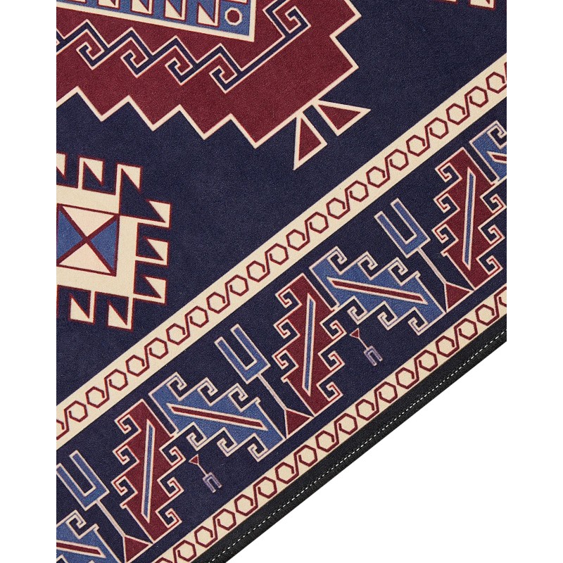 Dywan 60 x 200 cm niebiesko-czerwony KANGAL Dywan 60 x 200 cm niebiesko-czerwony KANGAL