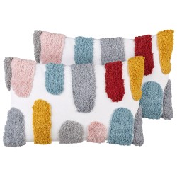 2 bawełniane tuftowane poduszki dekoracyjne z abstrakcyjnym wzorem 30 x 50 cm wielokolorowe STORKSBIL 2 bawełniane tuftowane poduszki dekoracyjne z abstrakcyjnym wzorem 30 x 50 cm wielokolorowe STORKSBIL