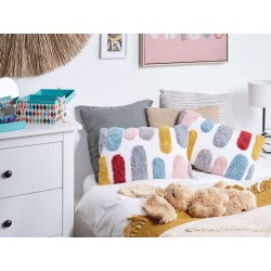 2 bawełniane tuftowane poduszki dekoracyjne z abstrakcyjnym wzorem 30 x 50 cm wielokolorowe STORKSBIL 2 bawełniane tuftowane poduszki dekoracyjne z abstrakcyjnym wzorem 30 x 50 cm wielokolorowe STORKSBIL