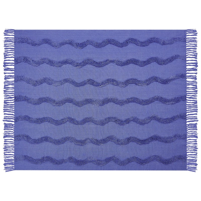 Koc KHARI Bawełna 125 x 150 cm Fioletowy Koc KHARI Bawełna 125 x 150 cm Fioletowy