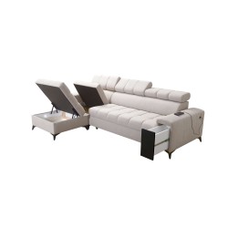Esquina Venna I mini con función de cama y puerto USB en tela de terciopelo, Avra 11 Esquina Venna I mini con función de cama y puerto USB en tela de terciopelo, Avra 11