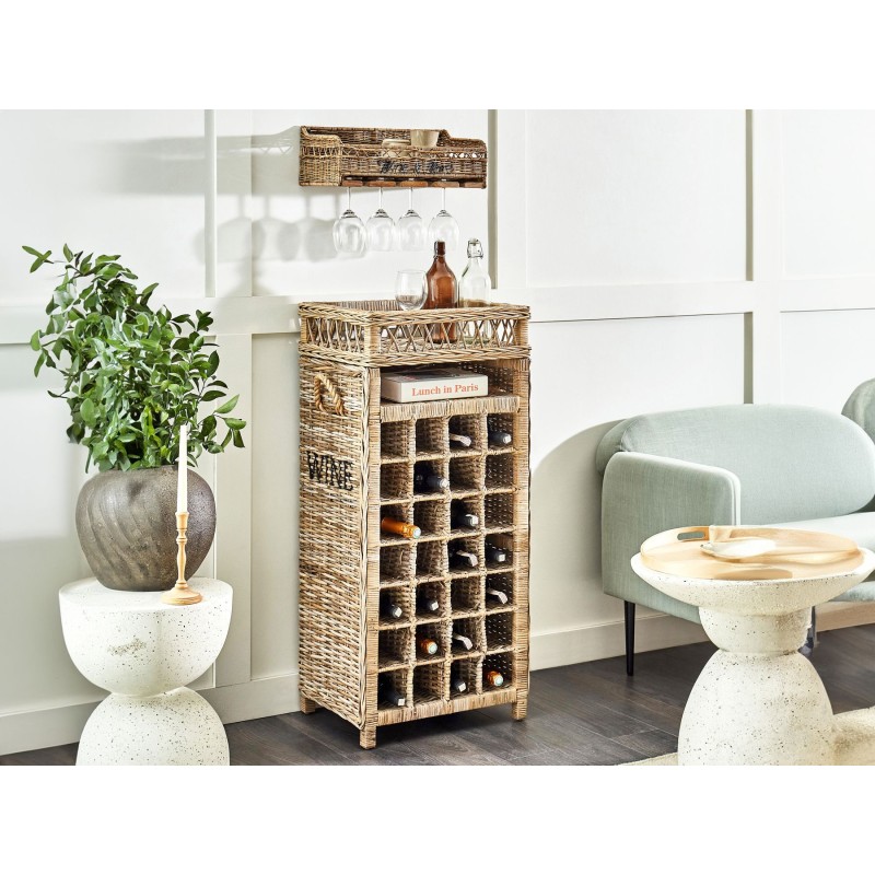 Stojak na wino BASIRA Rattan Naturalny Stojak na wino BASIRA Rattan Naturalny