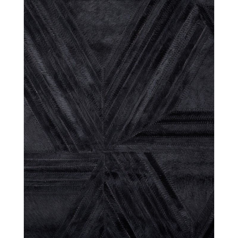 Dywan skórzany 160 x 230 cm czarny KASAR Dywan skórzany 160 x 230 cm czarny KASAR