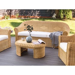 Sofa ogrodowa rattanowa naturalna LIVADEIA Sofa ogrodowa rattanowa naturalna LIVADEIA