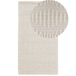 Dywan wełniany 80 x 150 cm beżowy LAPSEKI Dywan wełniany 80 x 150 cm beżowy LAPSEKI