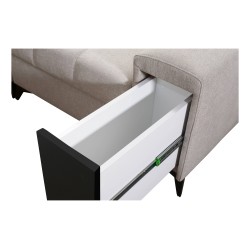 Narożnik Venna I mini z funkcja spania, portem usb i otwieranym barkiem tkanina Avra 9 Narożnik Venna I mini z funkcja spania, portem usb i otwieranym barkiem tkanina Avra 9