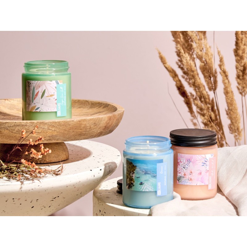 Zestaw 3 świeczek zapachowych FRUITY BLOOM Wosk sojowy Świeże nuty Nuty kwiatowe Zestaw 3 świeczek zapachowych FRUITY BLOOM Wosk sojowy Świeże nuty Nuty kwiatowe