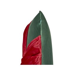 Zestaw 2 poduszek dekoracyjnych MARSHMALLOW Welur 45 x 45 cm Czerwony Zielony Wzór świąteczny Zestaw 2 poduszek dekoracyjnych MARSHMALLOW Welur 45 x 45 cm Czerwony Zielony Wzór świąteczny