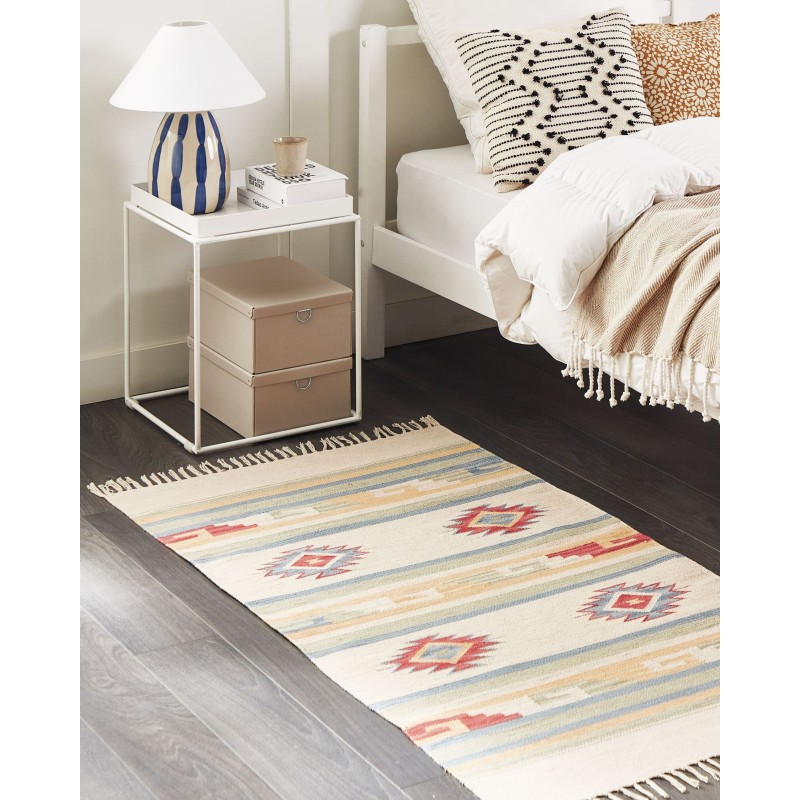 Dywan bawełniany kilim 80 x 150 cm wielokolorowy APARAN Dywan bawełniany kilim 80 x 150 cm wielokolorowy APARAN