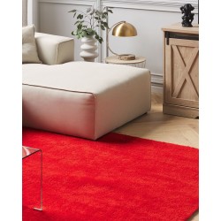 Dywan shaggy 160 x 230 cm czerwony DEMRE Dywan shaggy 160 x 230 cm czerwony DEMRE