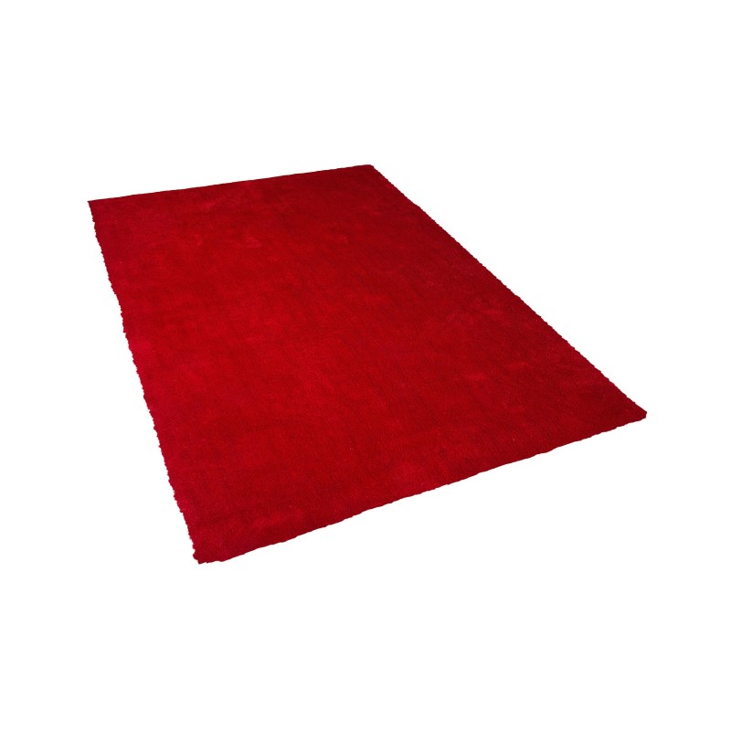 Dywan shaggy 160 x 230 cm czerwony DEMRE Dywan shaggy 160 x 230 cm czerwony DEMRE