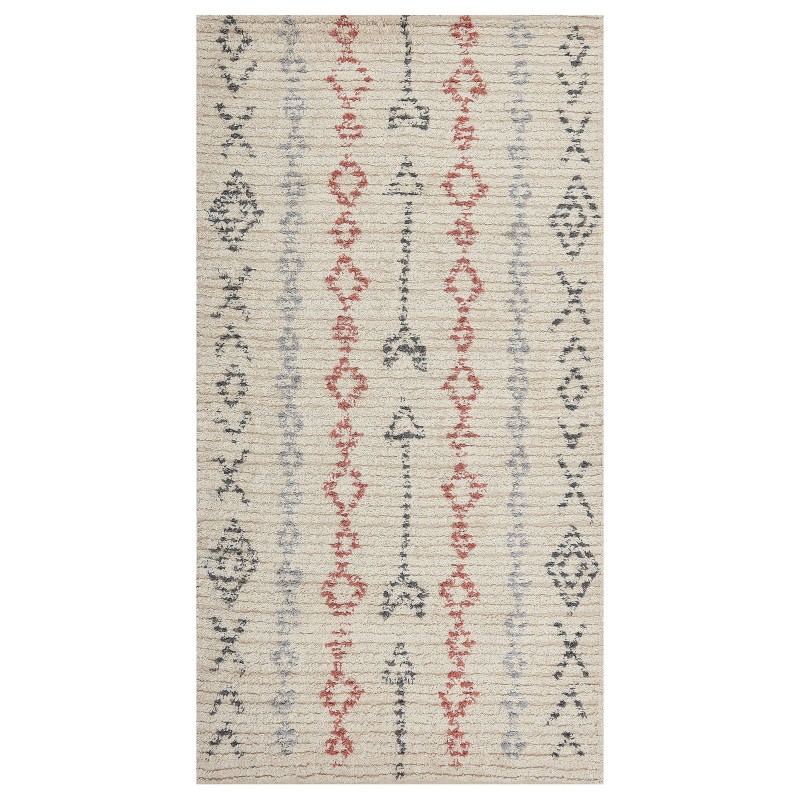 Dywan bawełniany 80 x 150 cm beżowy DISPUR Dywan bawełniany 80 x 150 cm beżowy DISPUR