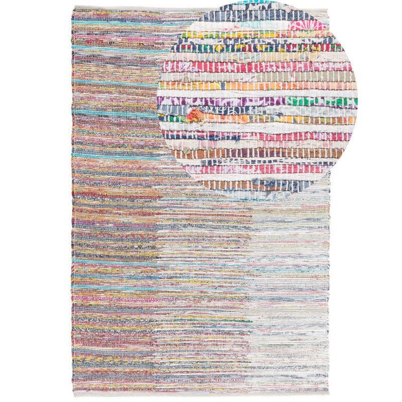 Dywan bawełniany 140 x 200 cm wielokolorowy MERSIN Dywan bawełniany 140 x 200 cm wielokolorowy MERSIN