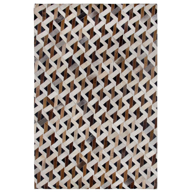 Dywan skórzany 160 x 230 cm brązowo-szary TUGLU Dywan skórzany 160 x 230 cm brązowo-szary TUGLU