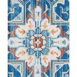 Dywan 80 x 300 cm niebiesko-pomarańczowy RITAPURAM Dywan 80 x 300 cm niebiesko-pomarańczowy RITAPURAM