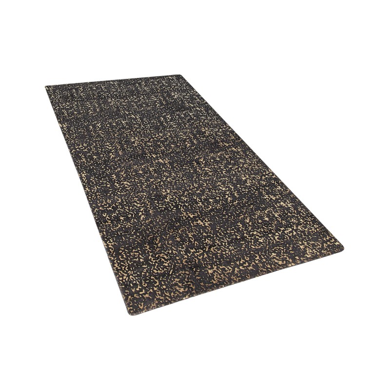 Dywan z wiskozy 80 x 150 cm szaro-złoty ESEL Dywan z wiskozy 80 x 150 cm szaro-złoty ESEL
