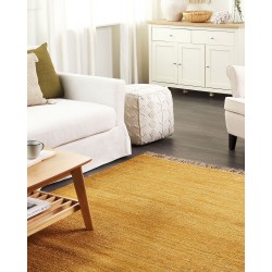 Dywan z juty 160 x 230 cm musztardowy LUNIA Dywan z juty 160 x 230 cm musztardowy LUNIA